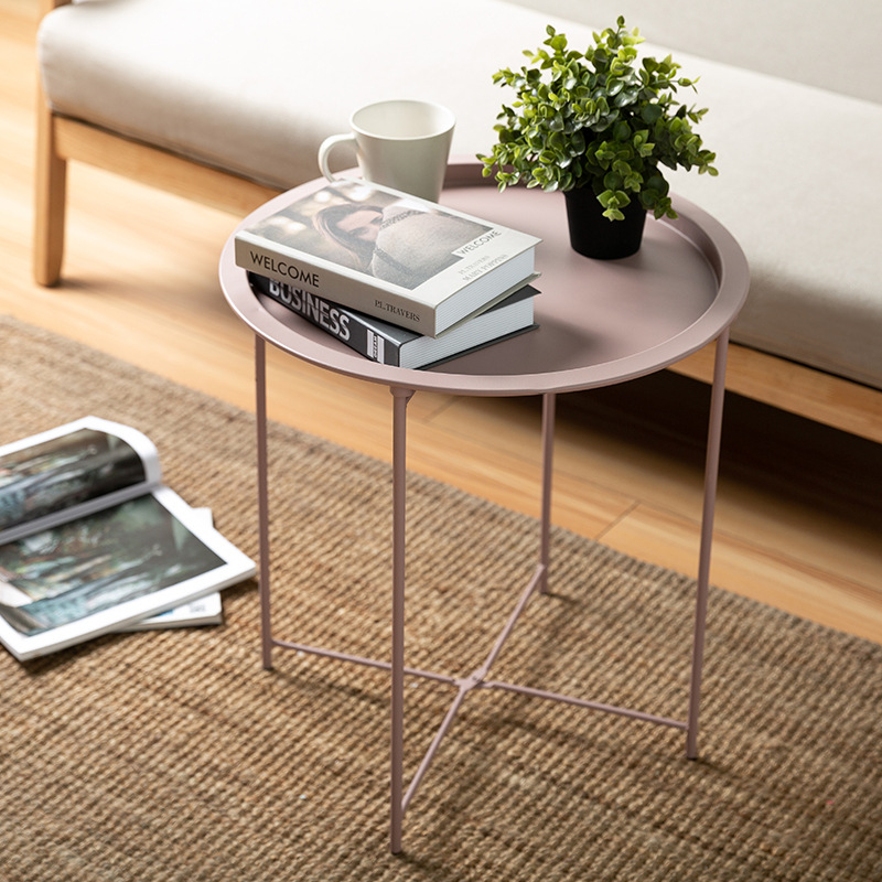 一件起批厂家供应铁艺圆桌茶几北欧创意边几床头柜咖啡桌阳台圆桌