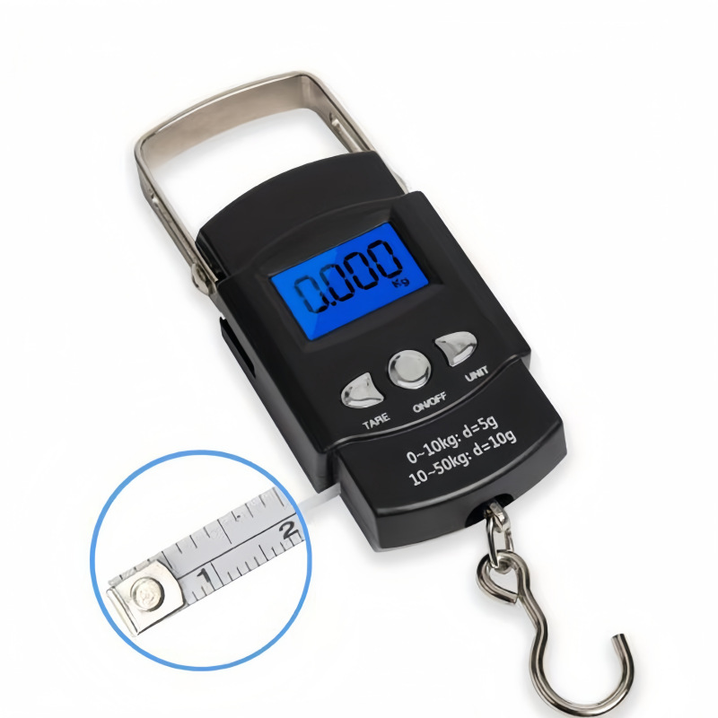 A09 50KG portable electronic scale, tape measure, electronic scale, hand-held lifting scale, hanging scale, cross-border electronic scale for express delivery Specification image