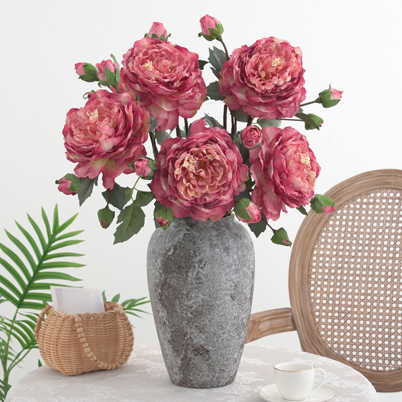 仿真花DIY发饰配件/假花/5朵塑膠花/仿真花/假花批发细节图