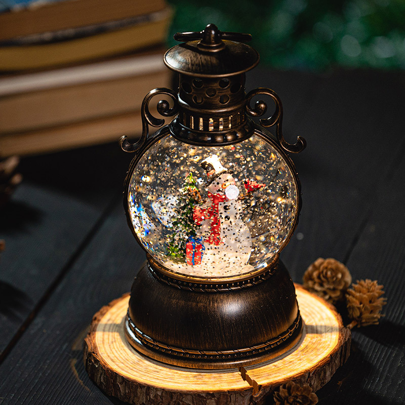 Christmas glowing music box, children's hand-held gift, music box, snowflake crystal ball, scene decoration, mini Specification image