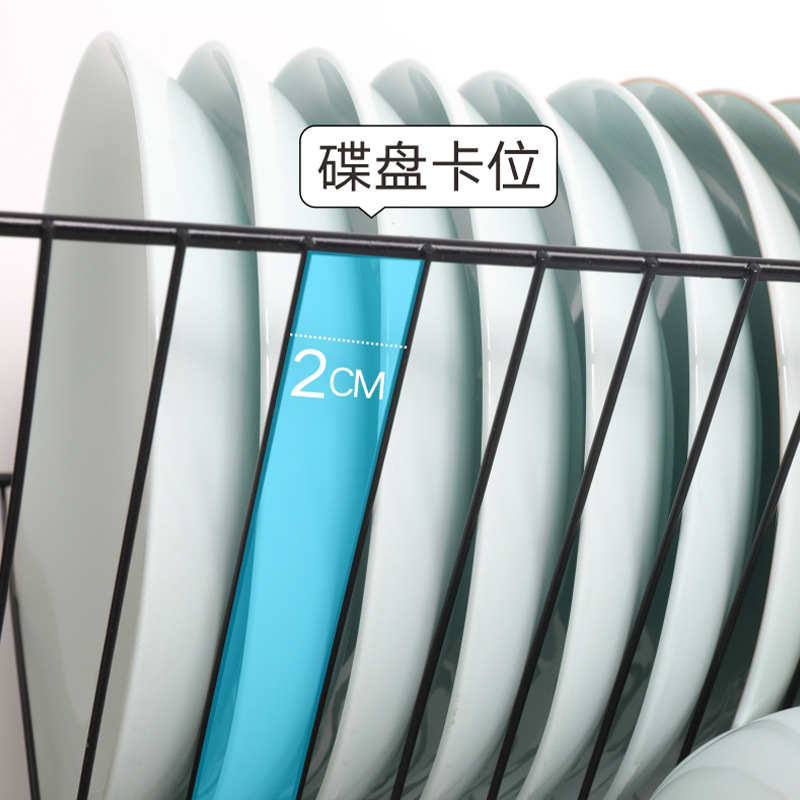Bamboo and wood foldable dish storage rack, bowl rack, draining rack, countertop, multi-functional kitchen storage rack, multi-layer wholesale Specification image