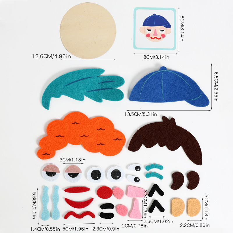 Children's face-changing character facial expression stickers, diy toys, logical thinking training, early education and intelligence, Amazon Item Picture