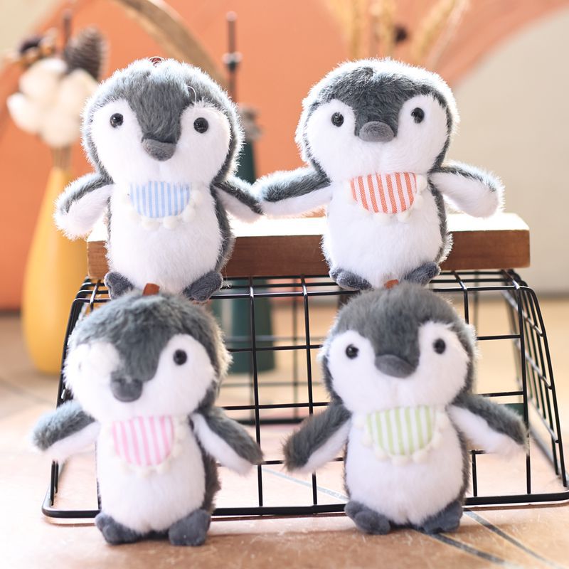 Cute and adorable scarf, little penguin pendant, plush toy doll, cartoon bag, hanging decoration, keychain, Rag Doll details Picture