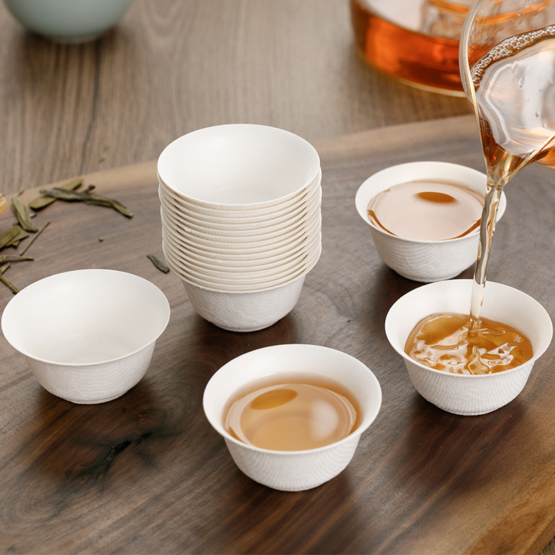 一次性功夫茶杯品茗杯小号品茶杯高档环保杯子食品级水杯甘蔗纤维产品图
