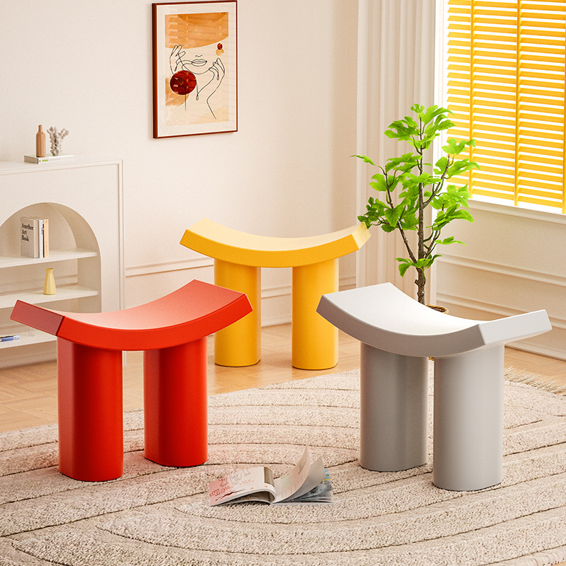 北欧星辰小飞象换鞋凳网红塑料儿童板凳家用门口矮凳入户轻奢现代简约