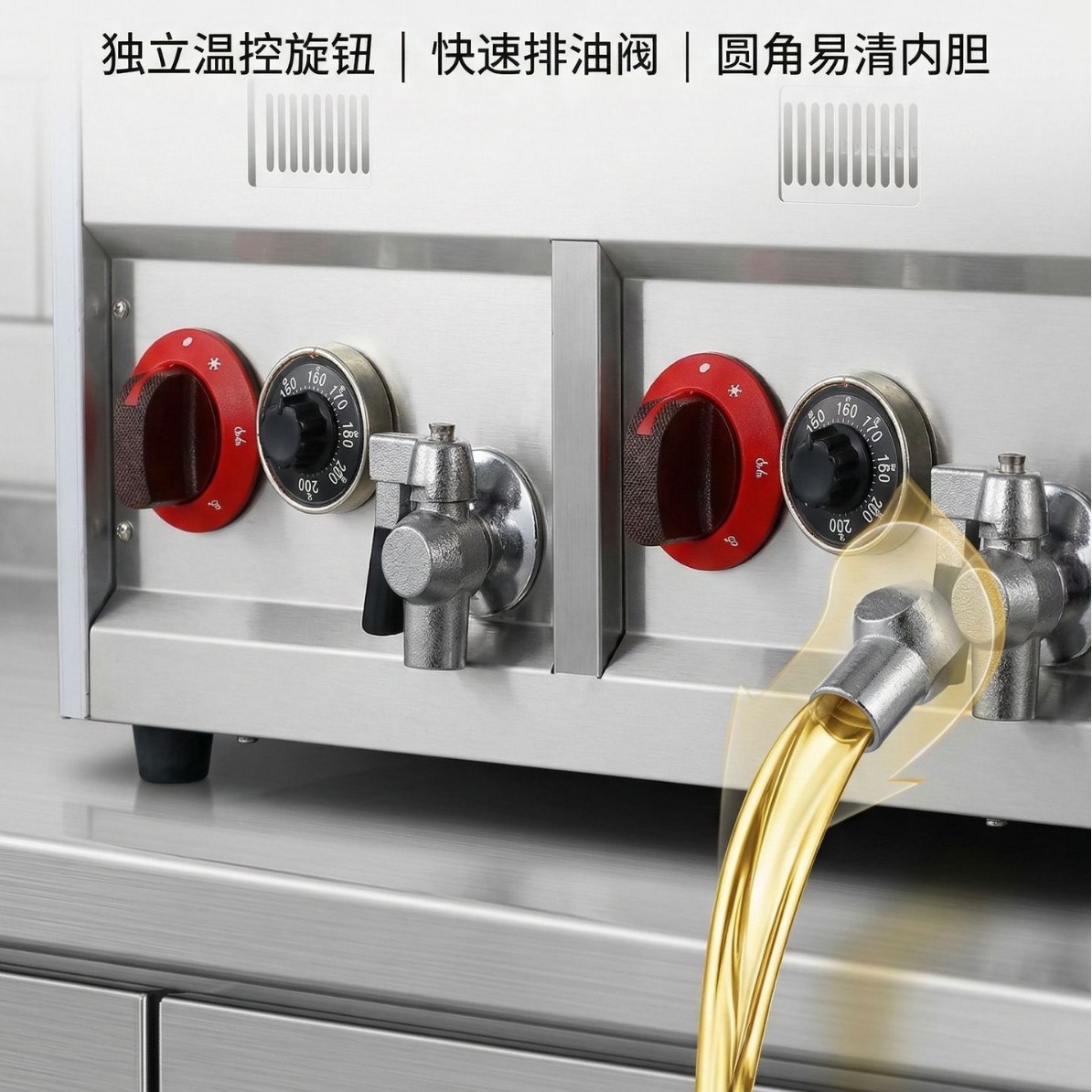 Kaiping vertical electric fryer, commercial electric heating large capacity deep fryer, fried chicken machine, single cylinder and double cylinder constant temperature oil stick machine Specification image