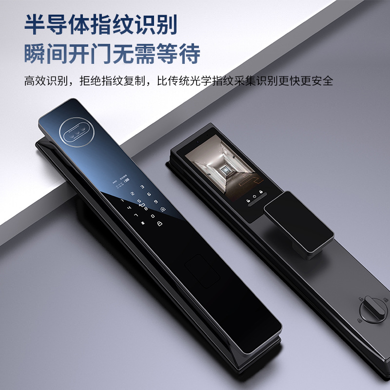 Black smart doorlock, fingerprint padlock, doorlock, electronic combination lock, home security Application Scenario