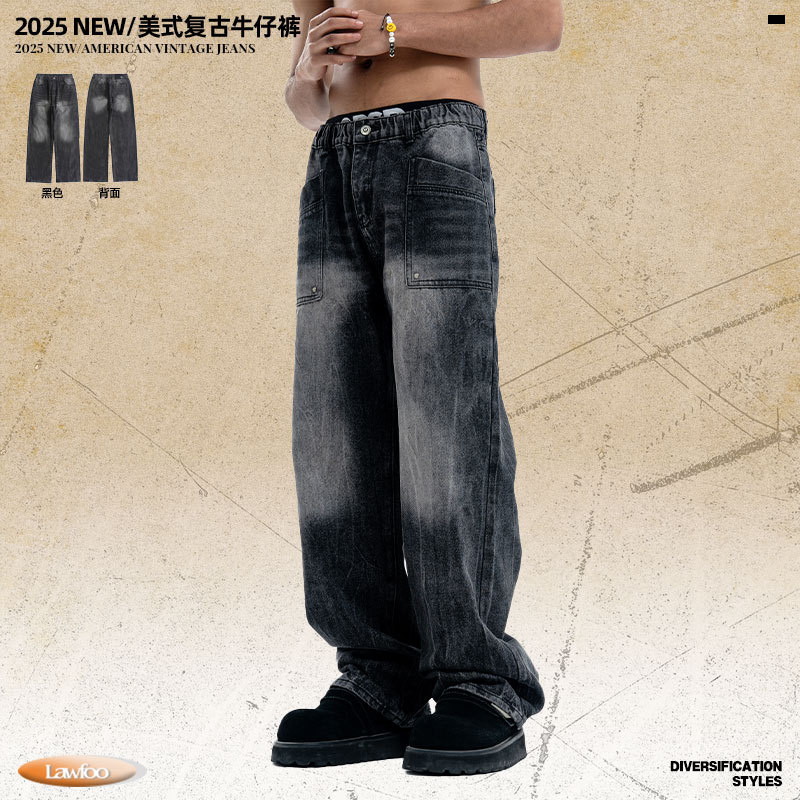 至芃知禧牛仔裤男/牛仔裤男/牛仔裤/牛仔裤男士宽松休闲/Jeans产品图