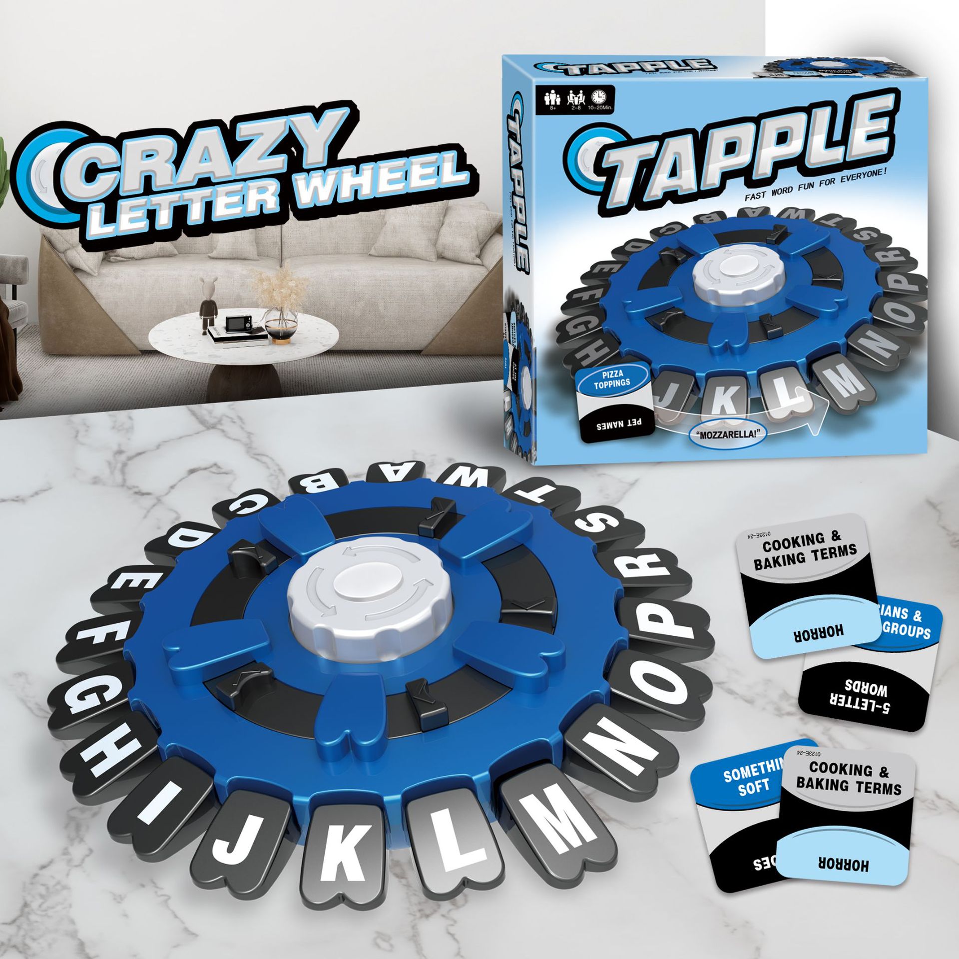 TAPPLE疯狂字母轮宝可梦卡片扭扭棒水机套圈圈潮流玩具游戏玩具