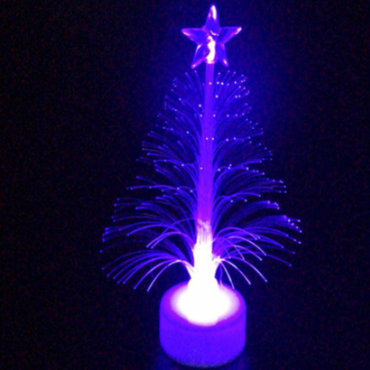 Creative seven-color optical fiber tree night light, festival decoration, luminous simulation Christmas tree, children's luminous tree toy Specification image