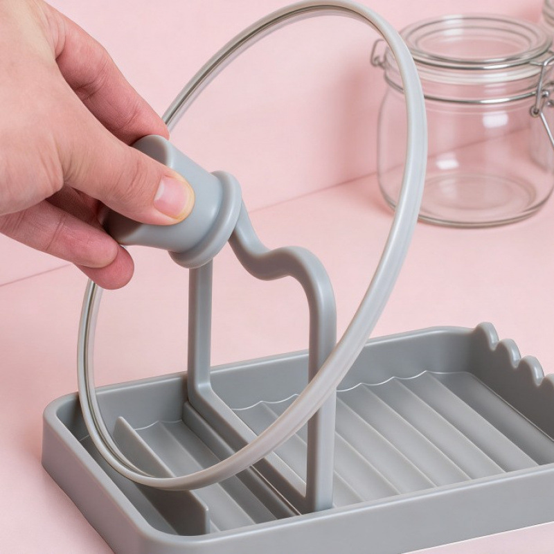 Pot Lid Rack, Countertop, Spatula Storage Rack, Spoon And Spatula Stand, Draining Rack, Kitchen Storage, Kitchenware Draining And Storage details Picture