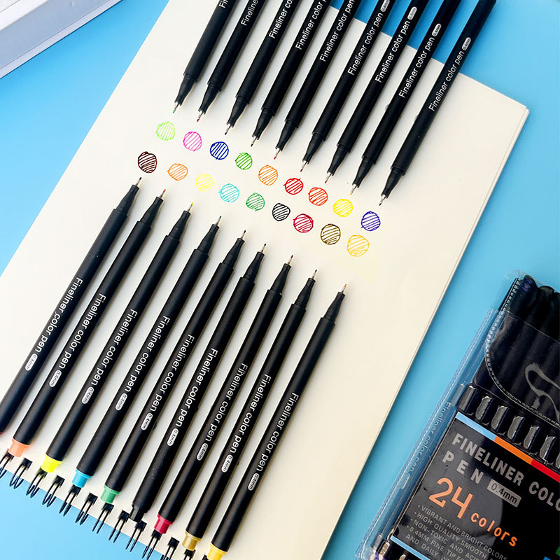 Wholesale of colored outlining pens, needle pens, water-based outline pens, drawing brushes, journal pens, art supplies, painting pen sets full figure