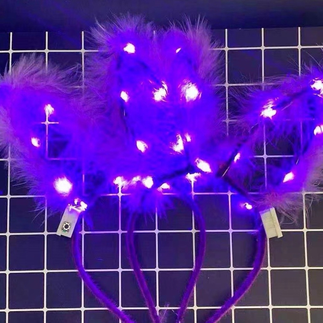 New type of luminous feather headband, 14-lamp luminous rabbit ear headwear, factory direct sales Application Scenario