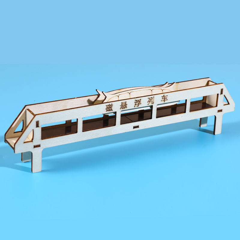 DIY Maglev train, children's science experiment, educational stem, handcrafted assembly toy details Picture
