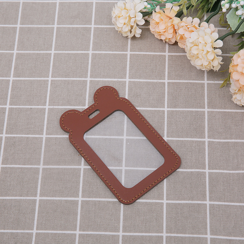 Wholesale of Jinwang Double-sided transparent cartoon ear imitation pickup truck cases for campus, student, office and exhibition work ID card cases