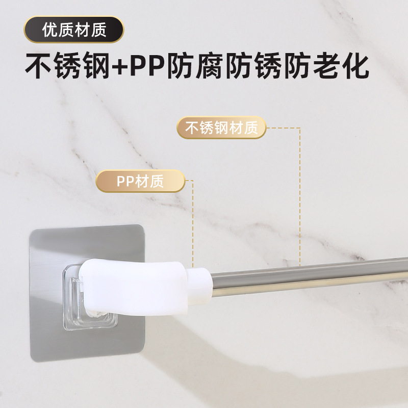 Bathroom, toilet, simple towel rack without drilling, stainless steel slippers storage rack, nail-free storage rack Specification image