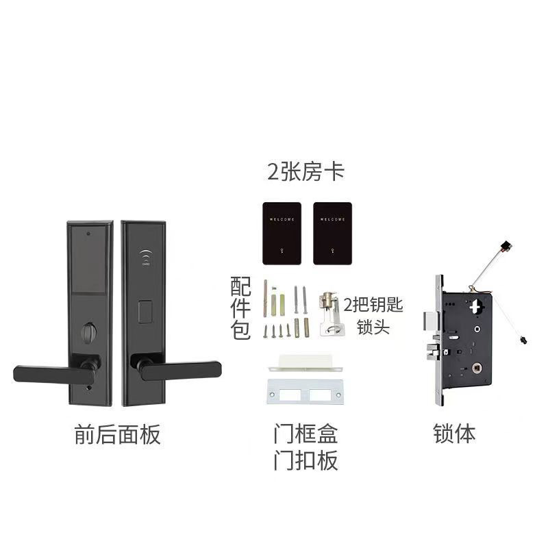 新款酒店门锁宾馆锁民宿公寓感应锁磁卡锁木门电子卡锁酒店刷卡锁产品图