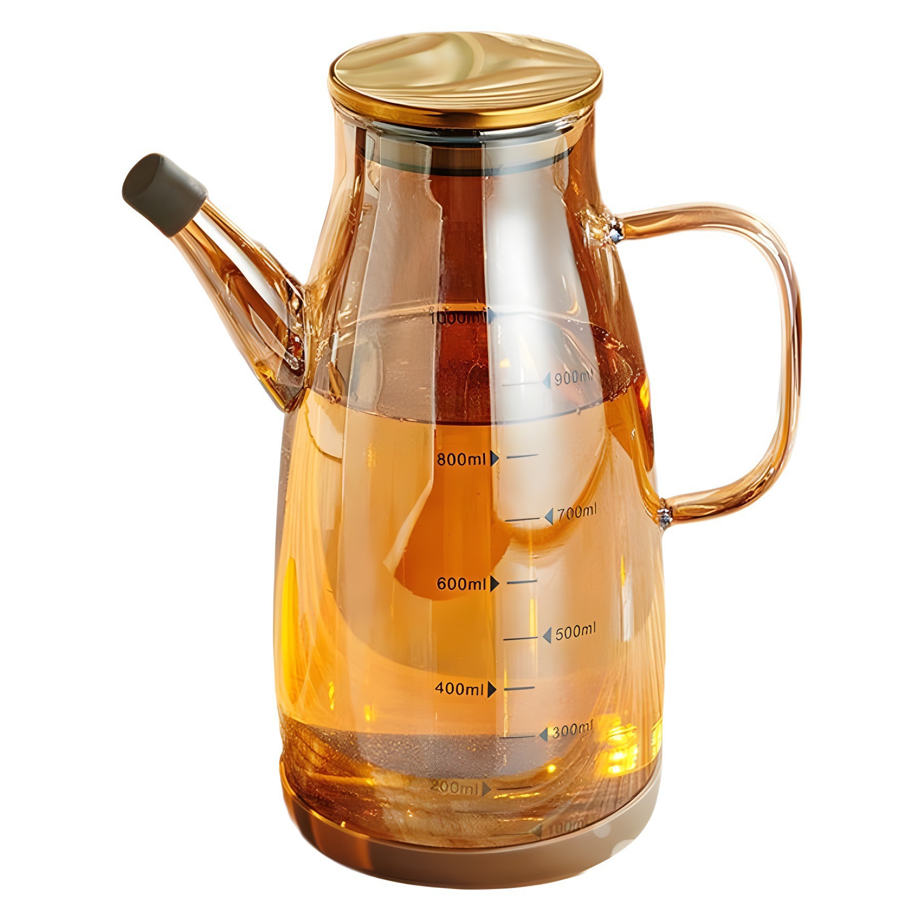 High-temperature resistant glass oil pot, oil-free household seasoning bottle, kitchen soy sauce bottle, leak-proof vinegar high borosilicate oil bottle Item Picture