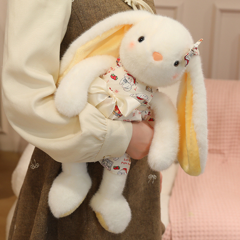 Cute floral fabric country princess, adorable little rabbit doll, plush toy, children's companion and soothing doll, girl pillow Item Picture