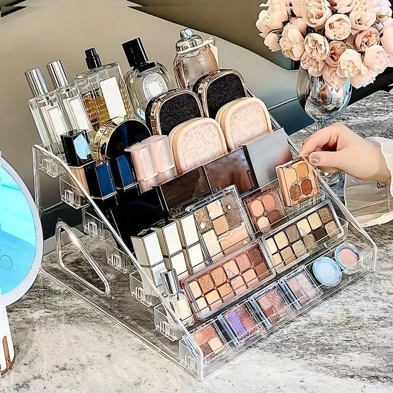 Acrylic step display rack, blind box storage rack, bar storage, multi-layer transparent display rack, cosmetic storage rack Application Scenario