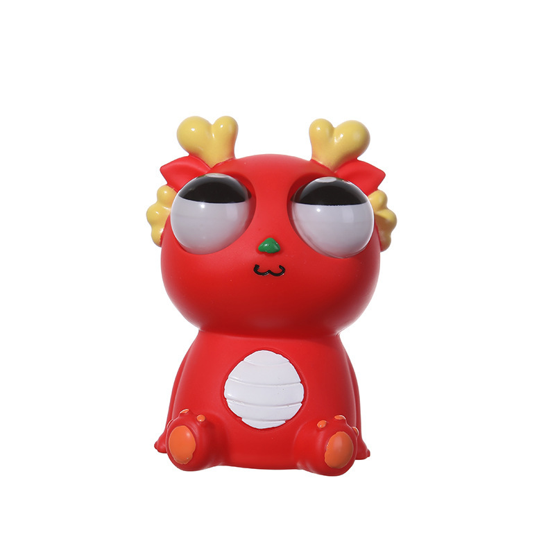 Press the wide-eyed little vegetable worm, stress-relieving magic tool, stress-relieving toy, Kneading Joy Panda, stress-relieving toy, Milk dragon, eye-popping dragon Item Picture