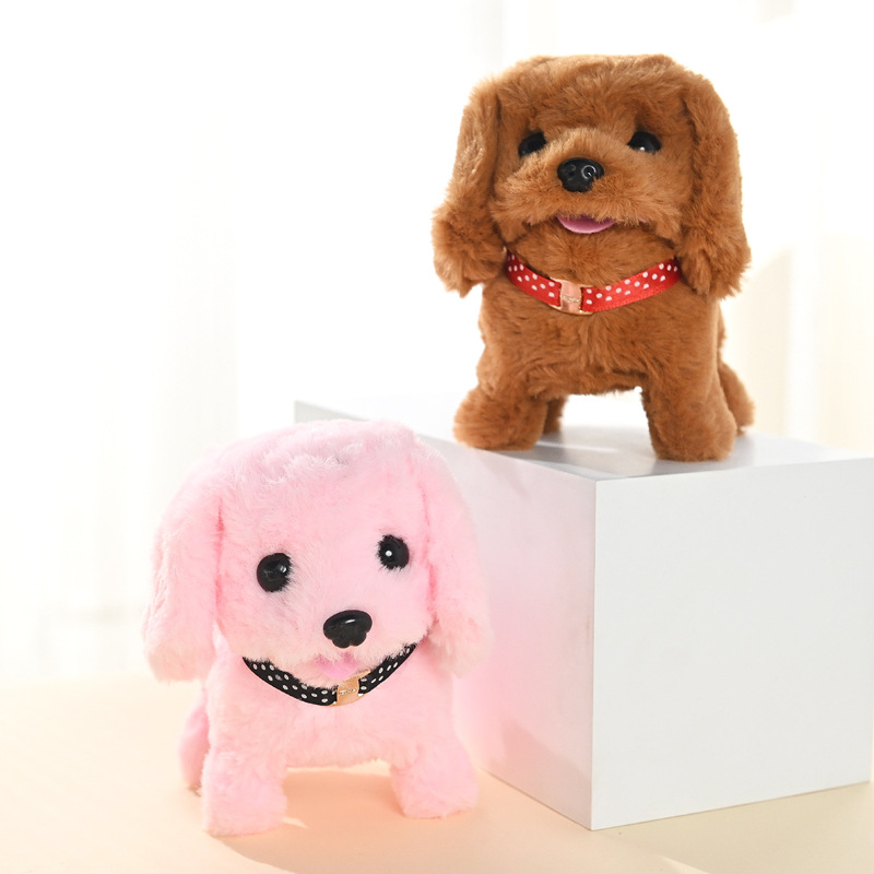 Wholesale of simulated plush electronic pet, electric puppy, role-playing doll, walking, sound, wagging tail, children's toy dog details Picture