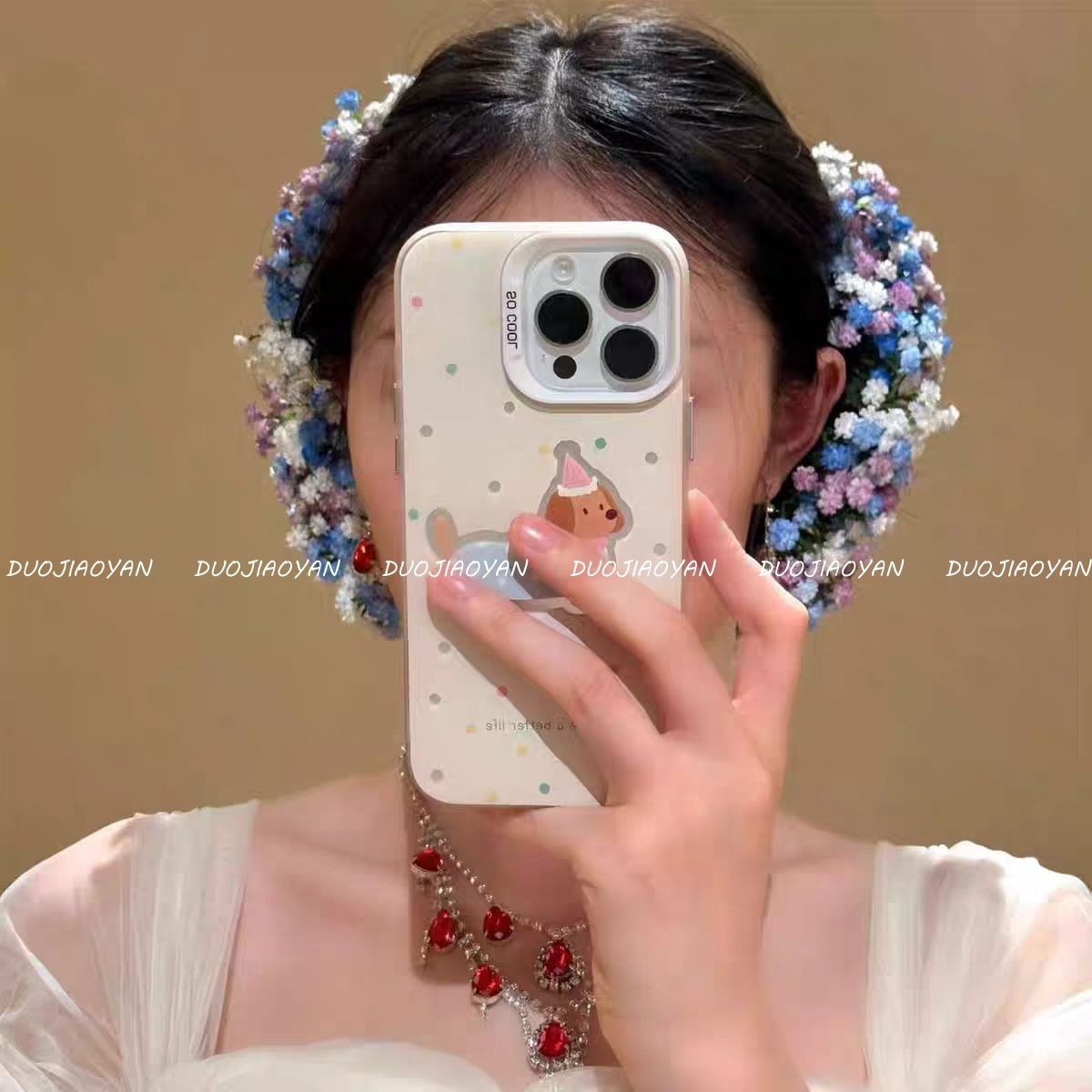 The same style of Liu Yifei's faux "Full Sky Stars" duckbill clip flower hairpin, with a high-end atmosphere, is a scratch-off hair accessory and hairpin Specification drawing