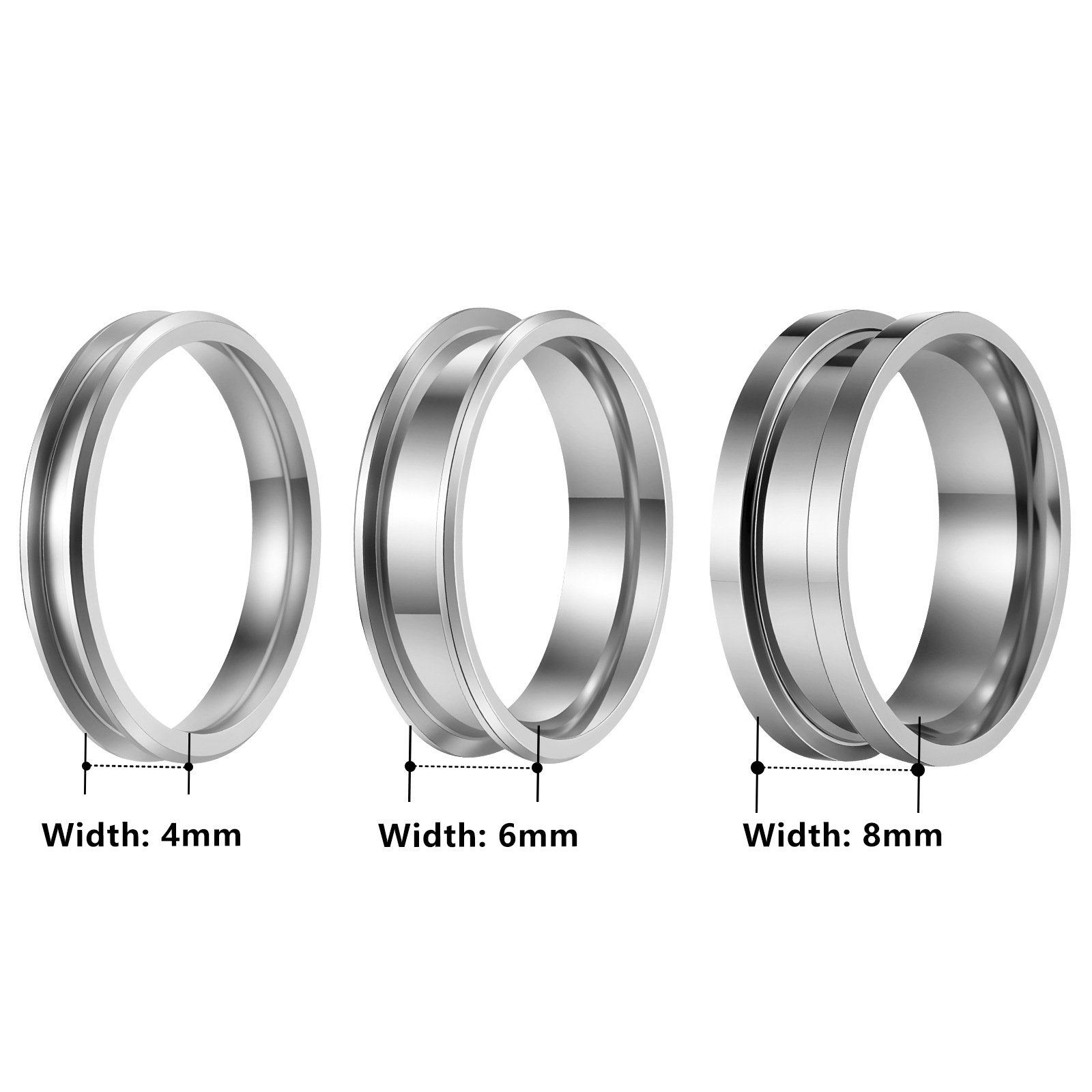 Cross-border European and American popular jewelry DIY handmade ring empty stand, standard American size 304 stainless steel accessories wholesale Item Picture