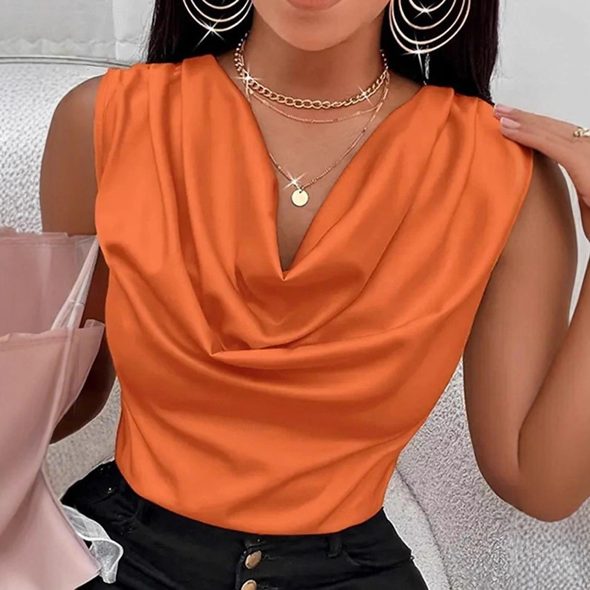 A simple and modern sleeveless lapel basic vest for daily use on a unique cross-border independent website in Europe and America details Picture