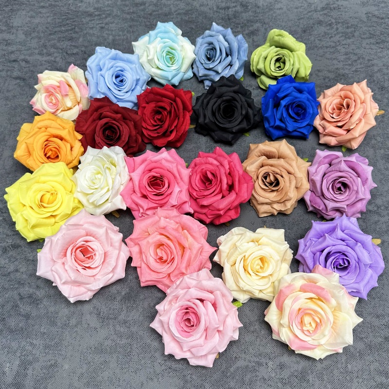 10cm simulated rose head 520 flower art cake, wedding decoration, wedding car arrangement, DIY artificial flower ornaments wholesale