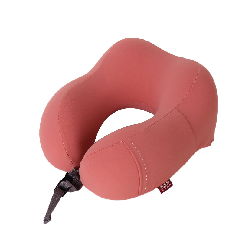 Simple business solid color memory foam U-shaped pillow, Kanglewu camel hump frosted fabric travel office neck pillow wholesale Item Picture