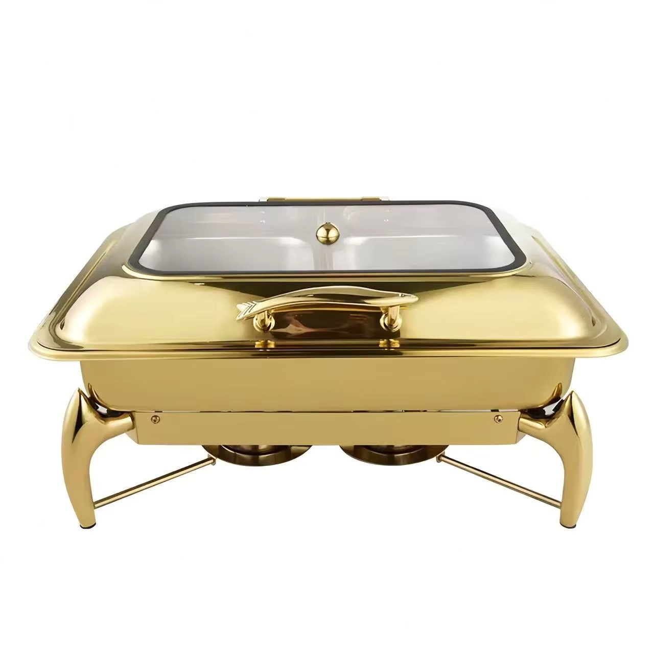 9L gold stainless steel electric hot pot buffet server, hotel restaurant banquet food display stand Specification image
