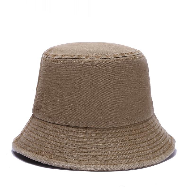 Spring and Autumn's new cotton casual solid color fisherman hat, outdoor mountaineering windproof sun hat, versatile denim basin hat details Picture