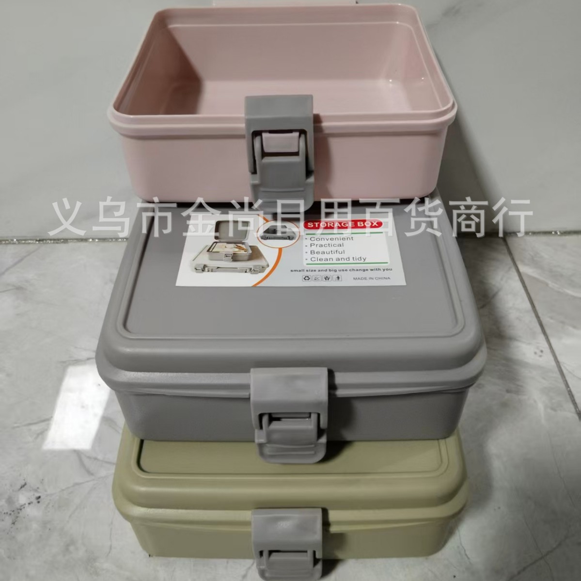 Household thickened transparent solid color plastic compartments storage box for toys, small items, tools and parts classification storage box Application Scenario