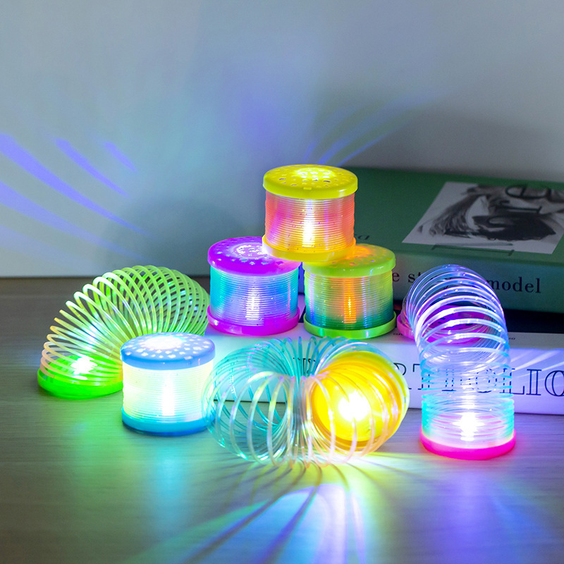 Luminous elastic rainbow circle, night market street stall, creative glittering toys, children's interactive kindergarten gifts for the start of the school year details Picture