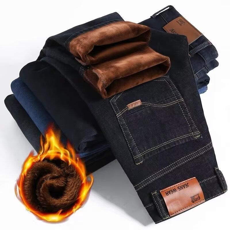 The new fleece jeans from Shan Shao Clothing are versatile for men's business and autumn and winter. They are casual, durable and washable straight-leg pants for men Specification drawing