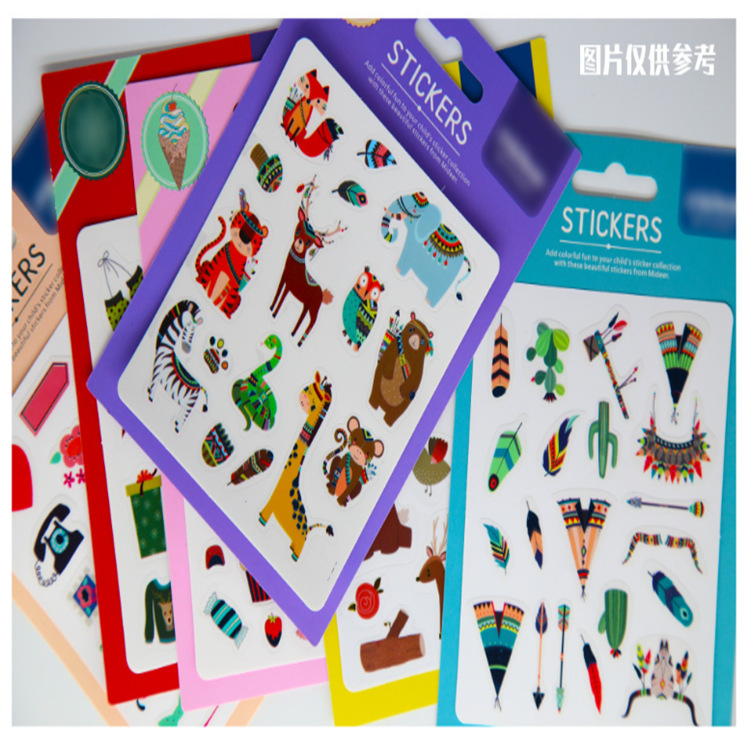 PVC透明卡通不干胶标签贴烫金镭射儿童贴纸文具手帐装饰贴白底实物图