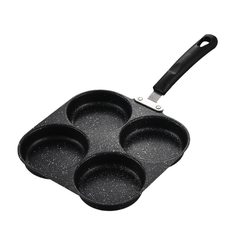 Cross-border egg frying pan, three-in-one four-hole non-stick pan, home breakfast egg frying wonder, breakfast pan, steak pan, flat pan Item Picture