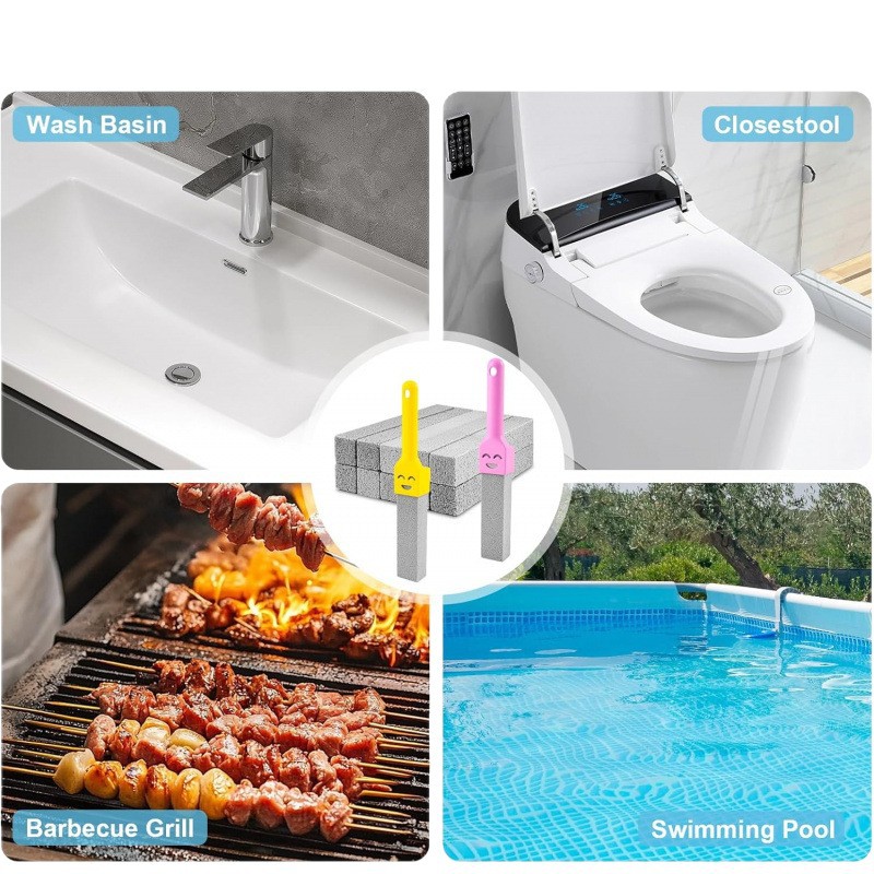 Temu's Floating Stone Toilet Brush And Household Cleaning Stick Can Effectively Remove Urine Stains, Scale And Dirt Without Any Blind Spots Item Picture