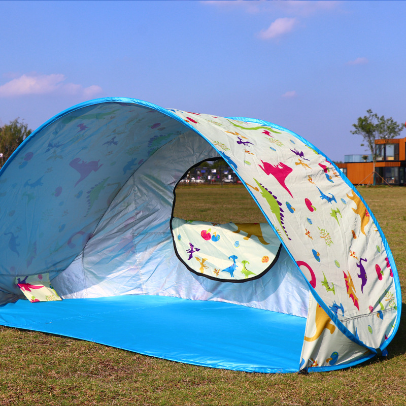 Popular outdoor camping folding portable spring outing, summer sun protection, thickened children's beach and seaside game house details Picture