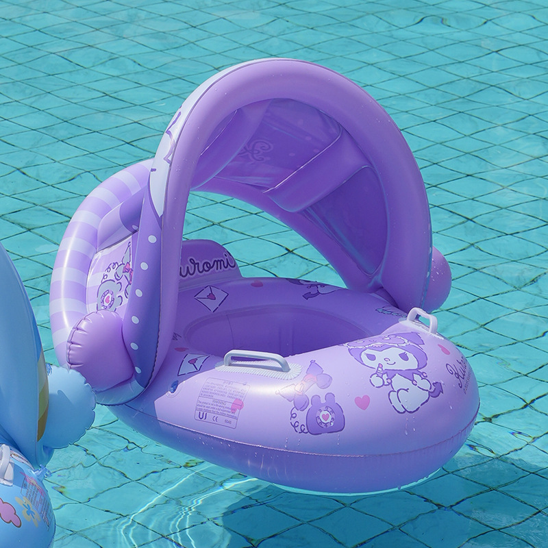 Sanrio baby pocket ring with canopy, baby inflatable seat ring, Kuromi sunshade canopy, swimming ring, children's life buoy Application Scenario