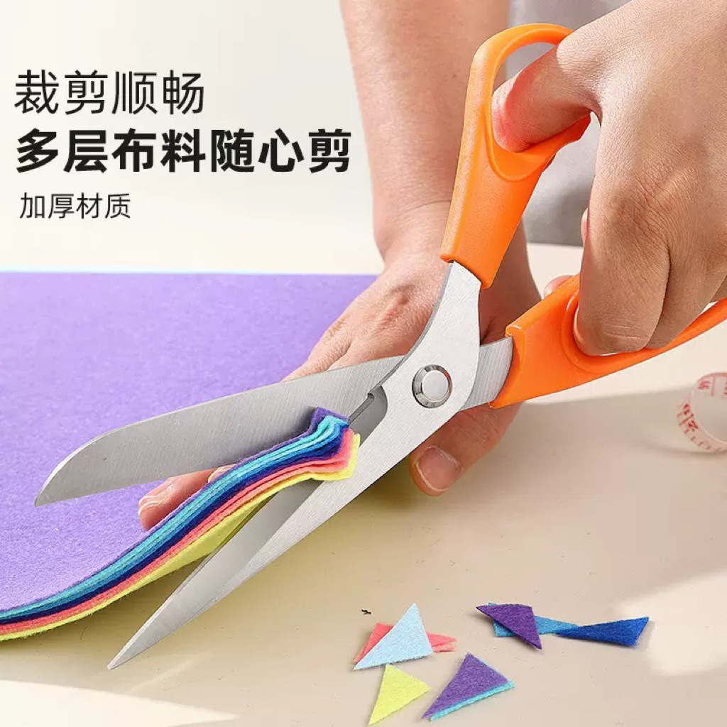 不锈钢裁缝剪刀强力剪布剪纸裁衣大剪刀省力柄大手缝纫师傅工具剪产品图