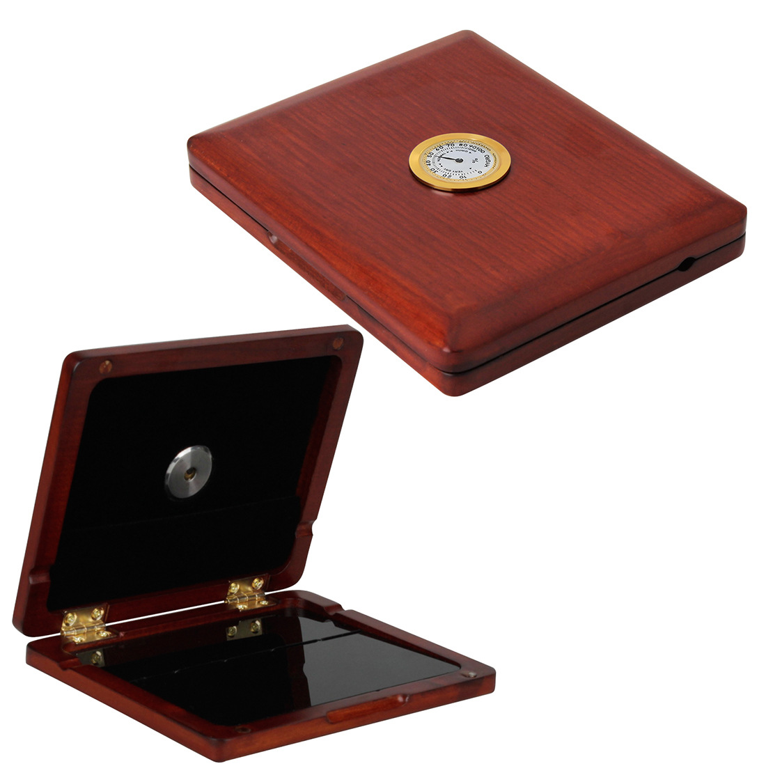 Crossover 5 piezas caja silbato con higrómetro saxofón silbato humidor caja de almacenamiento para clarinete de tubo negro