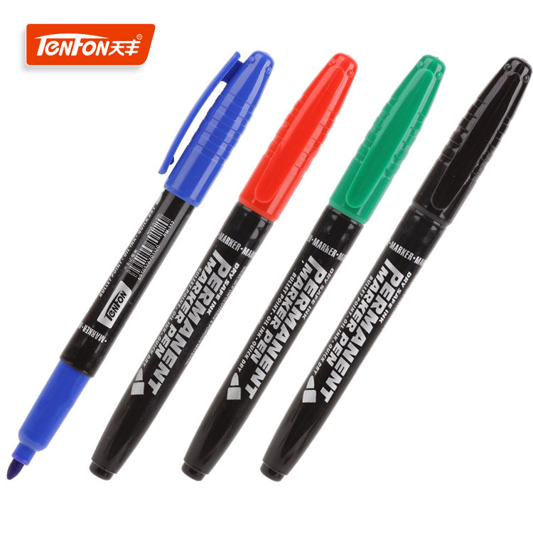 黑色单头细小记号笔天丰112油性马克笔温州制笔厂