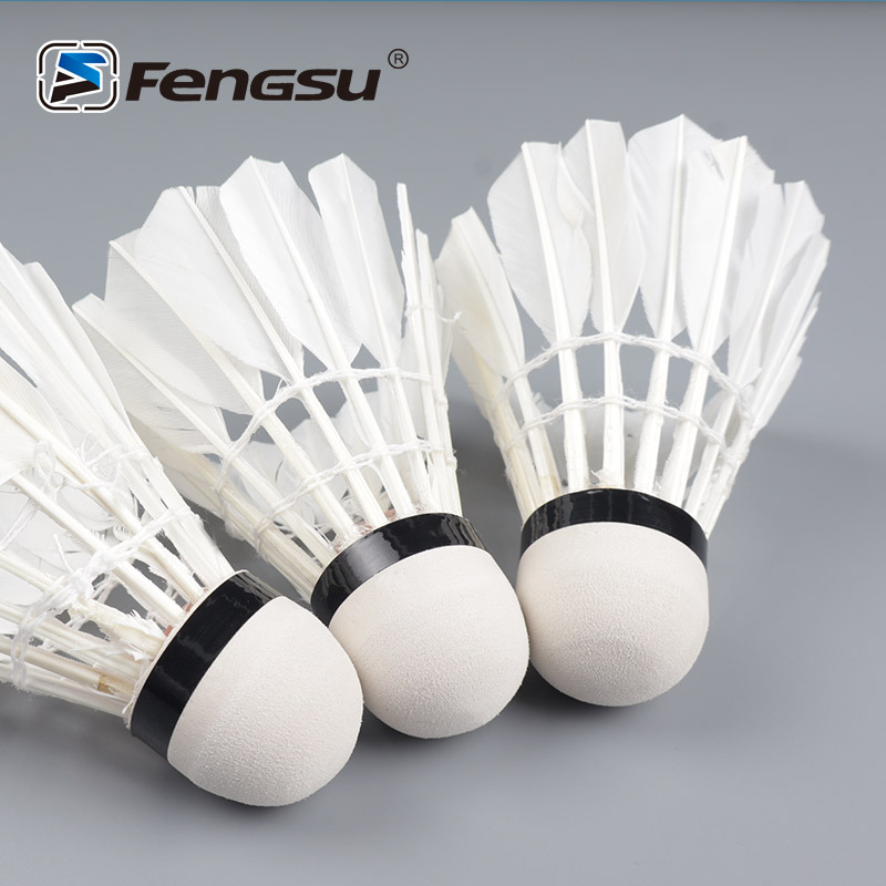 风速厂家批发真羽毛球三只装训练耐打12只装比赛用球鹅毛羽毛球