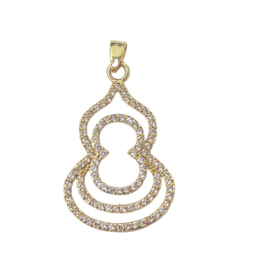In 2025, the new heavy industry full-diamond gourd earrings and pendants are high-end and light luxury earrings with an exquisite 18k gold texture Item Picture