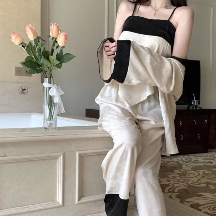 家居服/睡衣/睡衣冬季/丝绸/家居服女长袖韩版产品图