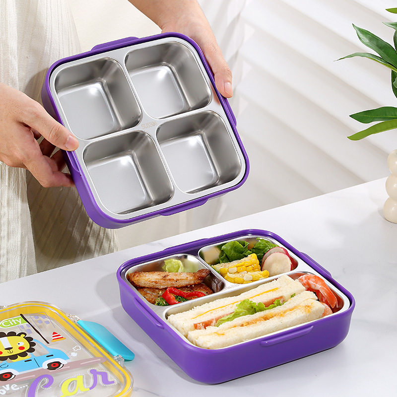Caja de almuerzo de dibujos animados de grado alimenticio para niños de acero inoxidable para niños de escuela primaria para hombres y mujeres caja de almuerzo portátil con comida aislada caja de comida sellada Application Scenario
