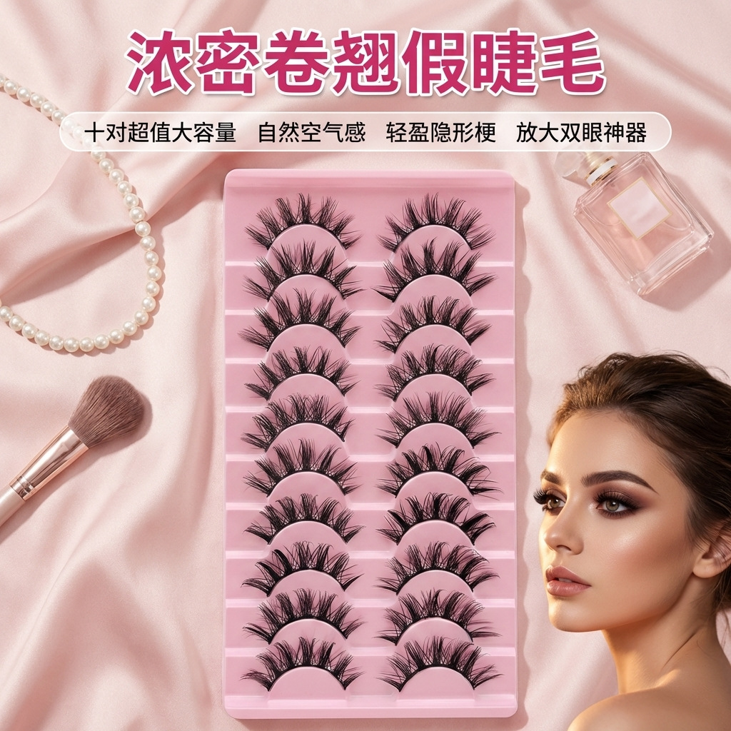 欧美硬梗假睫毛大容量撑起双眼皮一片式浓密自然款芭比大眼 Application Scenario