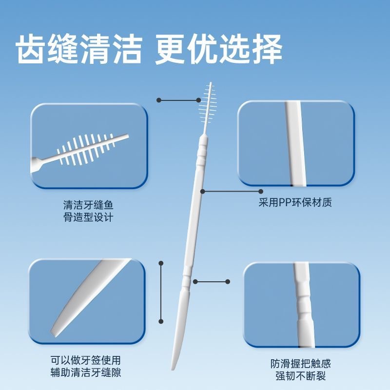 Haisi Hainuo toothpicks are disposable household portable plastic fish bone cleaning toothpicks that are soft for cleaning between teeth Application Scenario